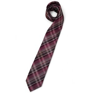 Protocol Pink & Grey Diagonal Striped Plaid Tie